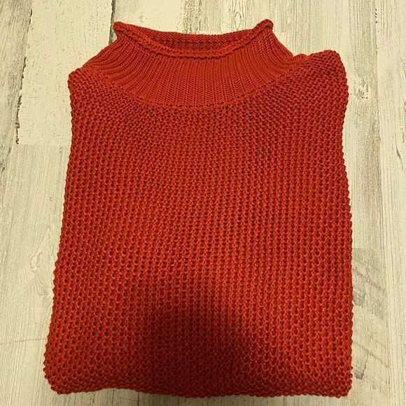 Orange Knit Turtleneck Sweater Large - Picture 4 of 7